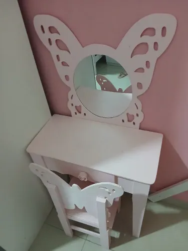 Penteadeira Borboleta Rosa em MDF