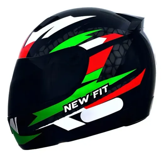 Capacete Moto EBF New Fit Control Verde 56 Fechado Com Narigueira