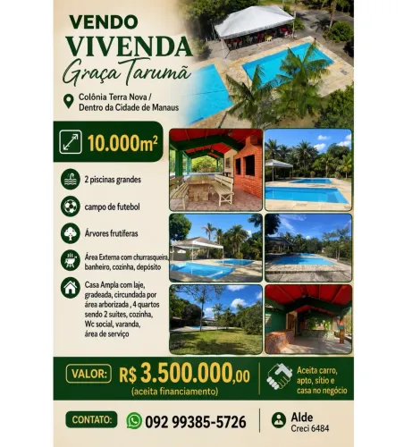 Vivenda Graça Tarumã / Colônia Terra Nova/10.000m2 