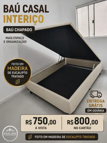 Box baú casal inteiro _ mais espaço no seu quarto.