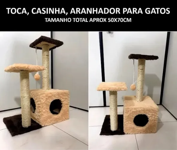TOCA, CASINHA, ARRANHADOR PARA GATOS TAMANHO TOTAL APROX 50X70CM