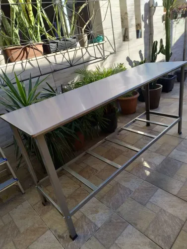 Mesa Industrial Nova De Aço Inox Reforçada