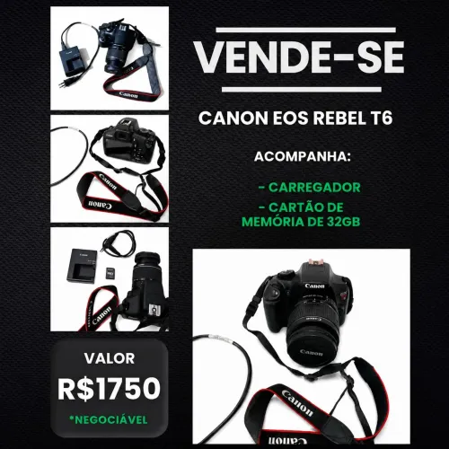 Vende-se Câmera Canon EOS Rebel T6