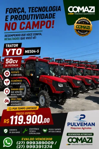 Trator YTO 50 cv modelo ME 504-5