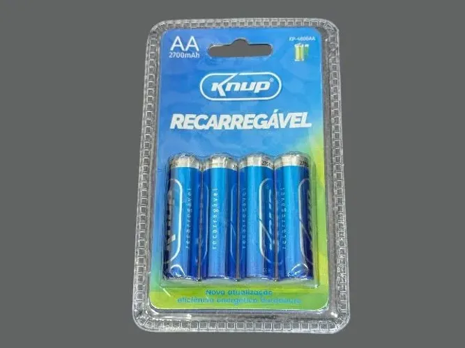 Pilha Recarregavel AA Com 4 Unidades