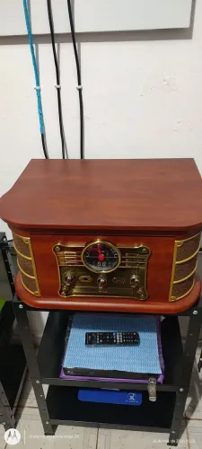 Vitrola Spazio - Toca-discos Vinil, fita k7, CD, Bluetooth, USB, MP3