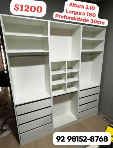 Closet Casal super espaçoso e nem dividido 100% MDF 