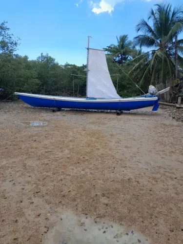Barco 9,60m Reforçado com Tecido de Fibra e Motor Buffalo Diesel de 13 HP Rabeta Longa