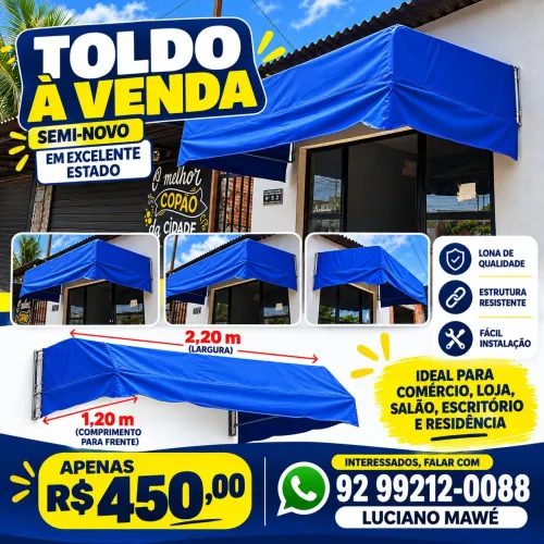 Toldo Completo de 2,20M x 1,20M - Azul