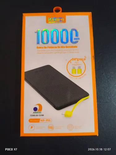 Kaidi bateria portátil com 1000mAh