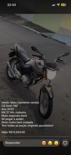 Honda CG Start 160 Prata