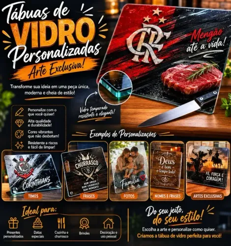 Tábuas de Vidro Personalizadas | Arte Exclusiva