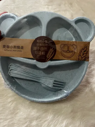 Kit Alimentação Infantil Azul com 3 peças Conjunto Refeição