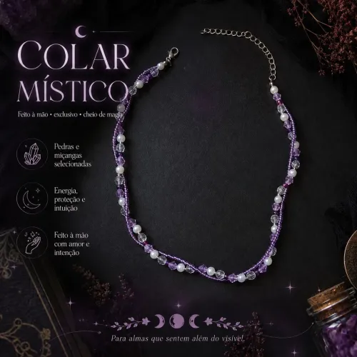 COLAR TRANÇADO ROXO DE MIÇANGAS!