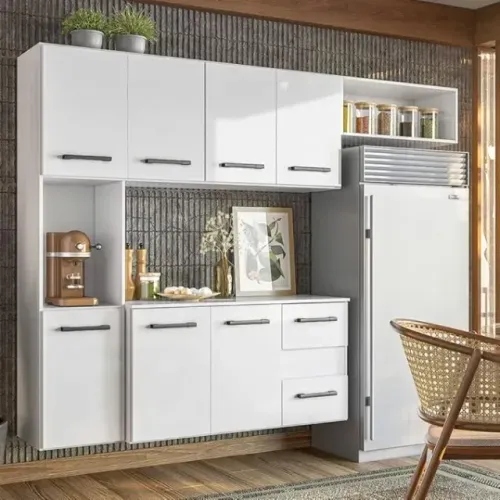 Cozinha Suspensa com 7 Portas e 2 Gavetas  Fortaleza