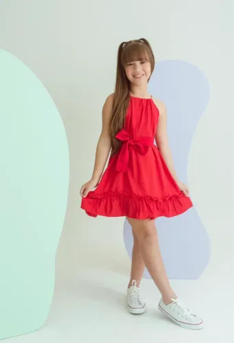 Vestido infantil vermelho