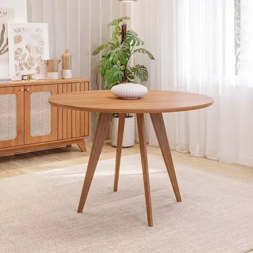 Mesa Redonda Acerola (S/Vidro) Madeira/Cinamomo Entrega Rápida