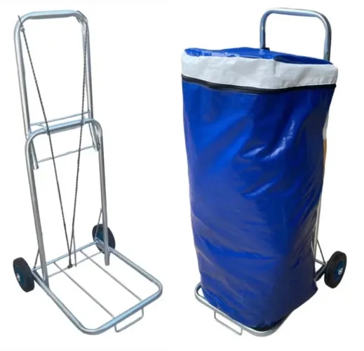 2 bolsas Sacoleira Impermeável + Carrinho 