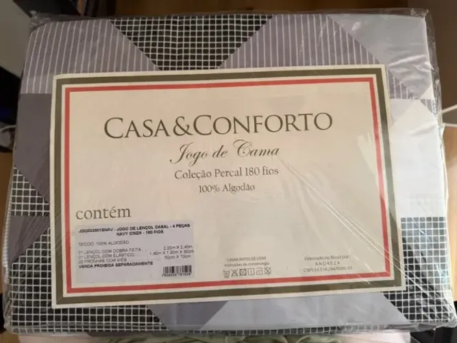 Jogo de Lençol Casal Percal 4 Peças NOVO