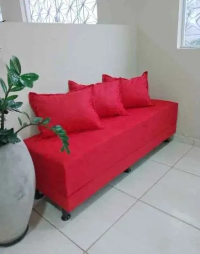 (PAGUE NA ENTREGA)Sofanete Sofá de 3 Lugares Sofá Cama de Casal Bicama em Suede