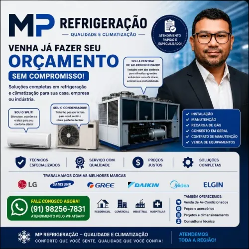 Instalação, Manutenção Preventiva e Corretiva, Recarga de Gás, Conserto em geral de Ar Con