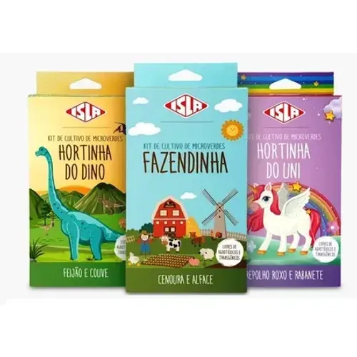 Kit De Plantio Infantil Temático Horta Divertida. Fazendinha, Hortinha Do Dino E uni