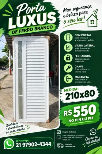 Porta luxus de ferro branco