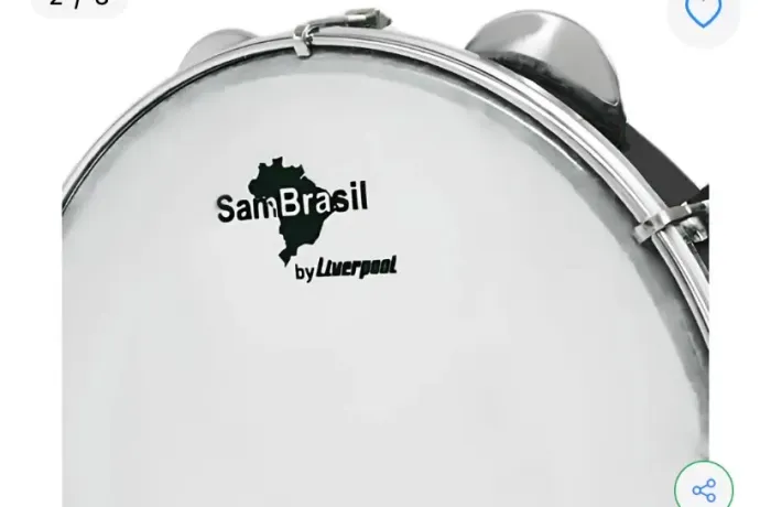 Pandeiro Sambrasil Standard 10 Preto com pele branca