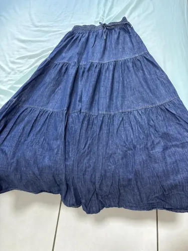 Saia jeans longa