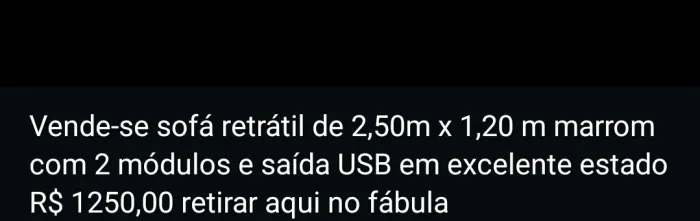 Sofá Retrátil a venda lindo.