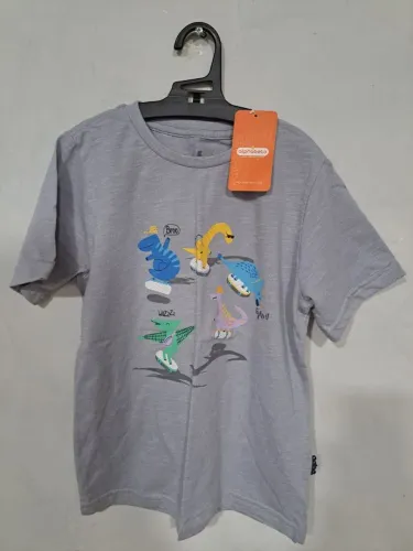 Camiseta Alphabeto - Dino Dinossauro cinza
