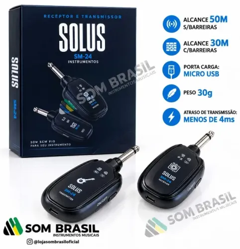 Receptor E Transmissor Sem Fio Uhf Solus Sm-24 Instrumentos