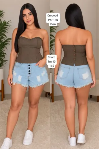 Cropedd+ short jeans