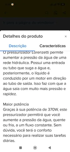 Pressurizador Lorenzetti