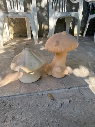Cogumelos Decorativos em Barro - Prontos para Pintura