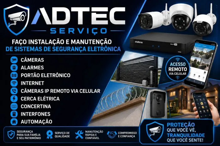 Instalação e manutenção câmeras , alarme e outros
