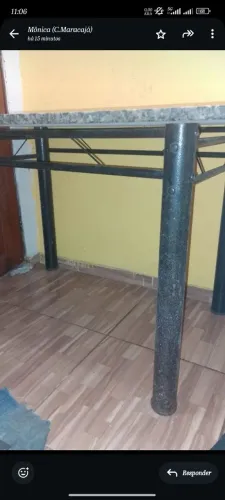 Mesa de ferro tampão de marmore 