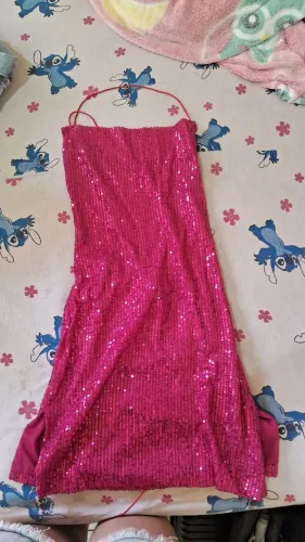 Vestido de festa rosa, nunca foi usado.