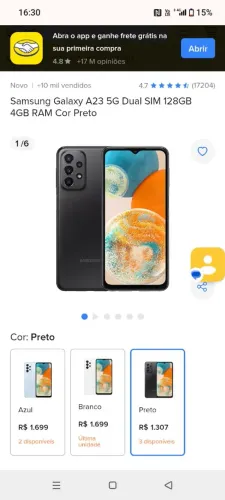Galaxy A23 128 GB - Trocar display