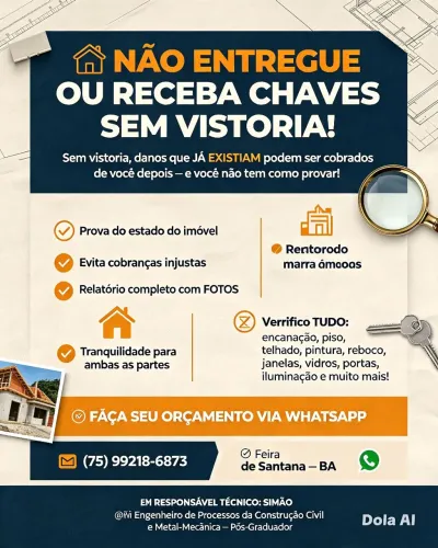 Vistoria Técnica de Imóveis ? Não pegue a chave sem verificar!