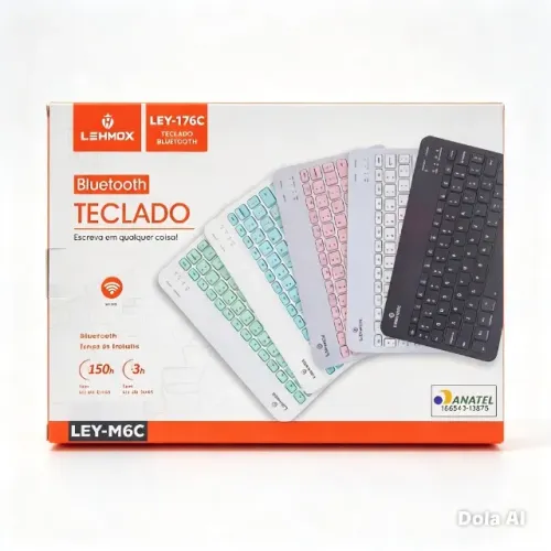 Teclado Bluetooth Sem Fio Lehmox LEY-176C Recarregável Com Iluminação Para Tablet e Celula