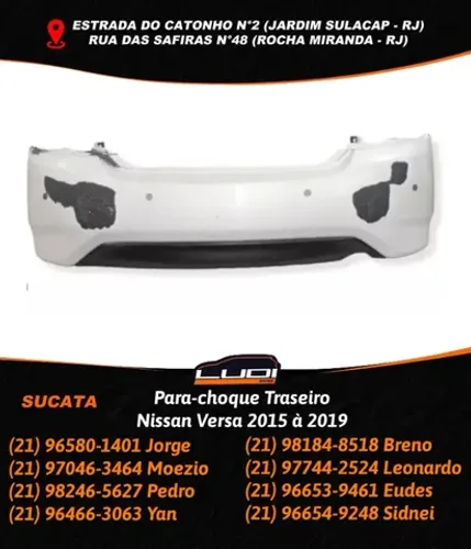 Para-choque Traseiro Nissan Versa 2015 à 2019