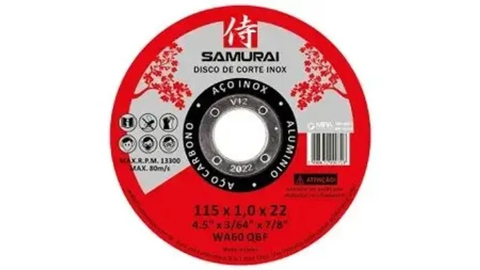 Disco de Corte Abrasivo Inox Samurai (1,50 cada)