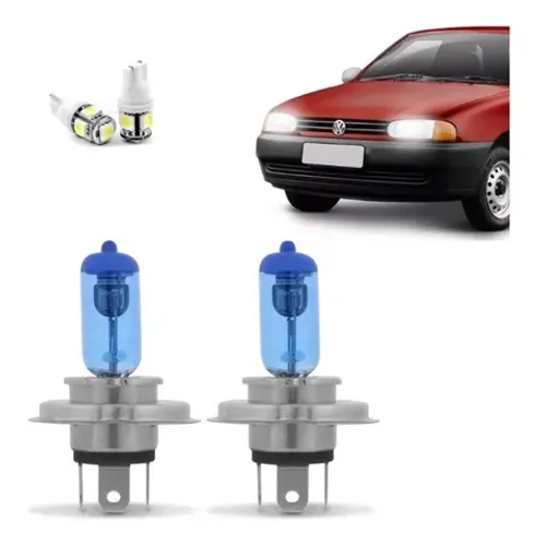 Kit Lampadas Gol G2 Bola 95 96 97 98 99 2000 Super Brancas Farol H4 