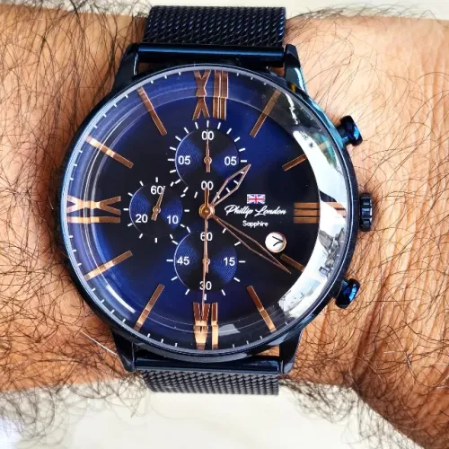 Relógio Diamond Blue Phillip London. Impecável, colecionador.