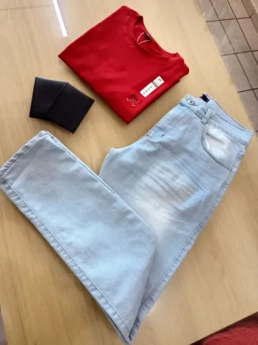 calça jeans masculina lavagem clara | tamanho 40