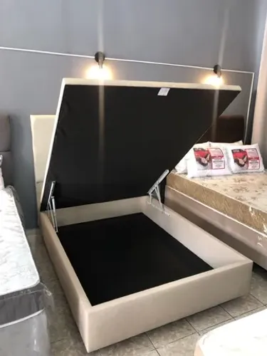 CAMA BOX BAÚ CASAL BLINDADA 