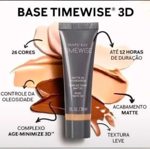 Base Timewise 3D Mary Kay - 26 Cores - Nova