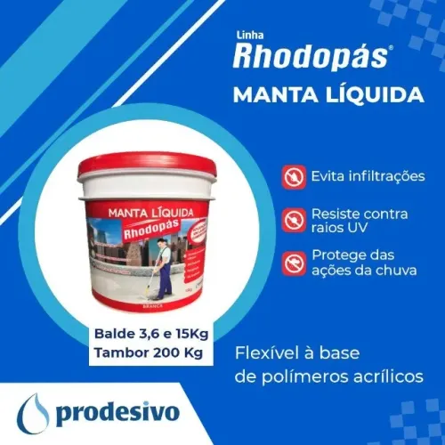 Manta Líquida Branco ou Cinza Balde 15 kg
