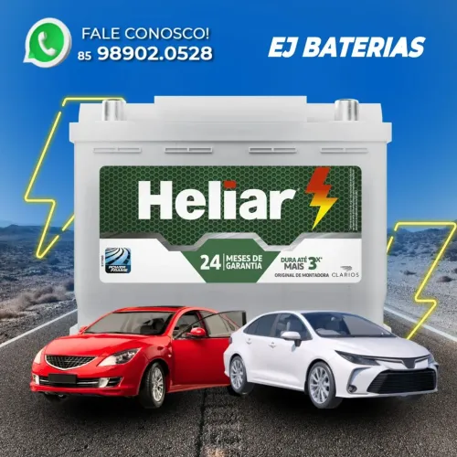 Bateria de carro heliar 75 amperes do onix turbo 